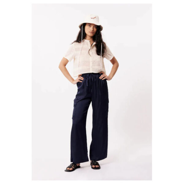 Marine blue Satin Nouma pants  - FRNCH