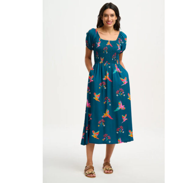 Jolene Midi Shirred Dress - Sugarhill Brighton