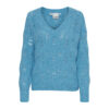 Daisie v neck azure blue jumper - ICHI