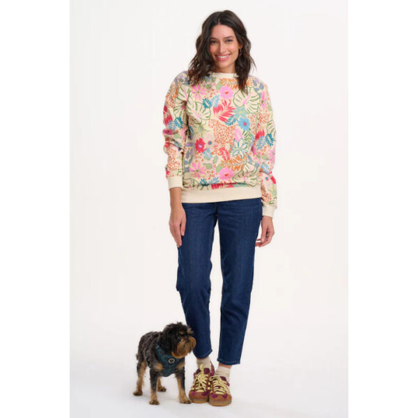 Eadie Relaxed Sweatshirt, Offwhite/ Jungle Print - Sugarhill Brighton - Image 3