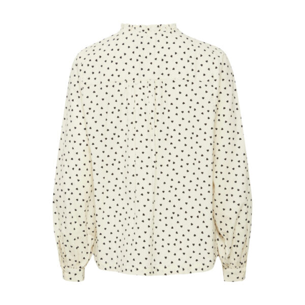 Cotton heart print Qwin blouse - ICHI - Image 2