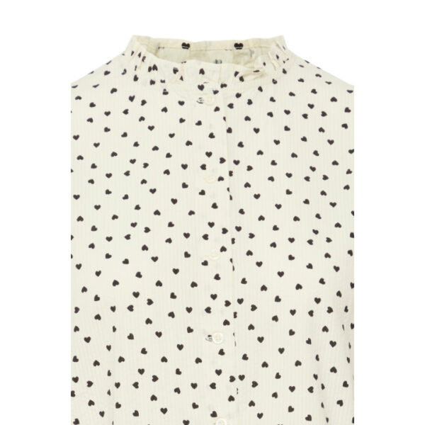 Cotton heart print Qwin blouse - ICHI - Image 3