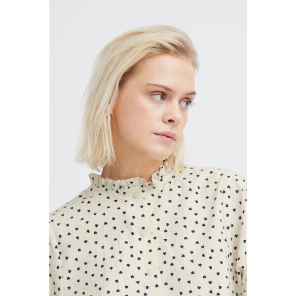 Cotton heart print Qwin blouse - ICHI - Image 5