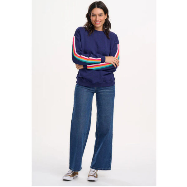 Noah Sweatshirt - Navy, Rainbow Trim - Sugarhill Brighton - Image 2