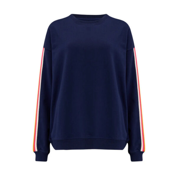 Noah Sweatshirt - Navy, Rainbow Trim - Sugarhill Brighton - Image 3