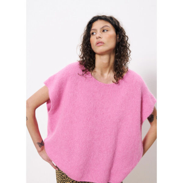 Ina pink sleeveless sweater  - FRNCH - Image 5