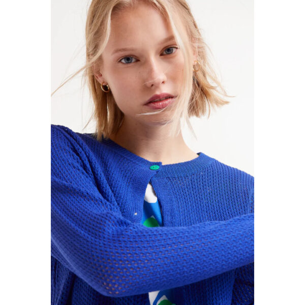 Blue open knit cardigan - COMPANIA FANTASTICA - Image 4