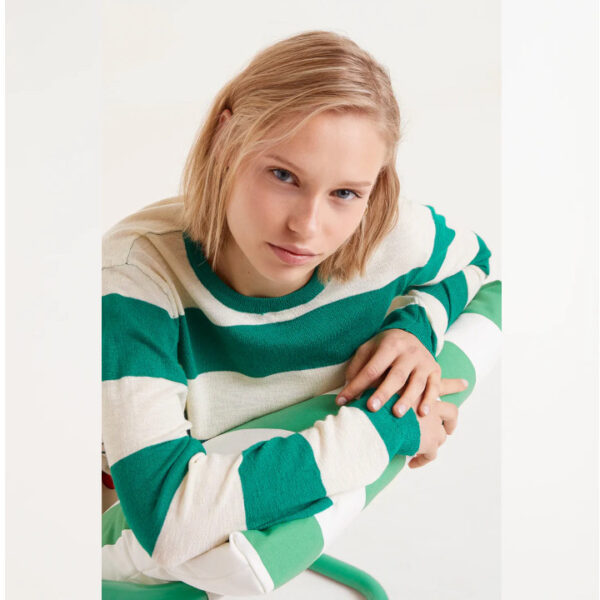 Green striped fine knit jersey - COMPANIA FANTASTICA - Image 2