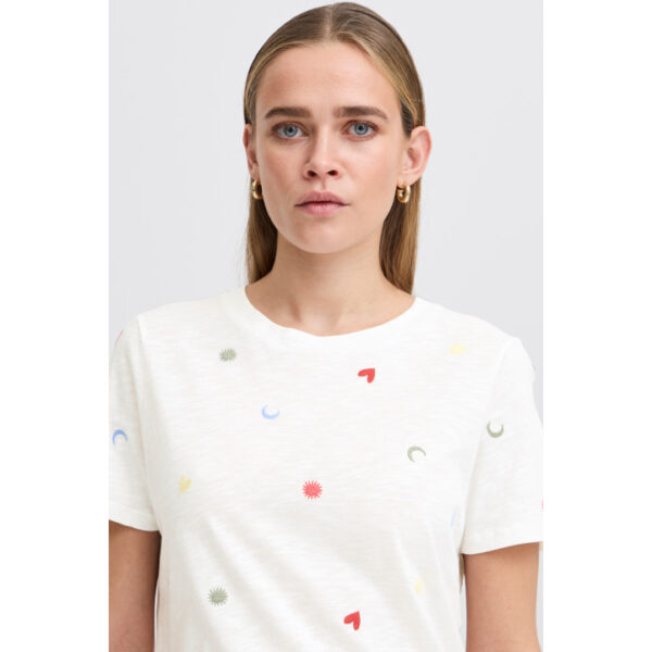 Olya, cotton embroidered T-shirt - Ichi