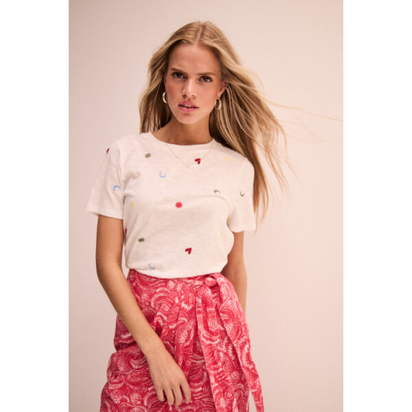 Olya, cotton embroidered T-shirt - Ichi - Image 7