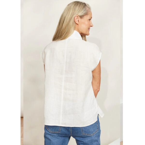 Halcyon button top white linen - EB & IVE - Image 4