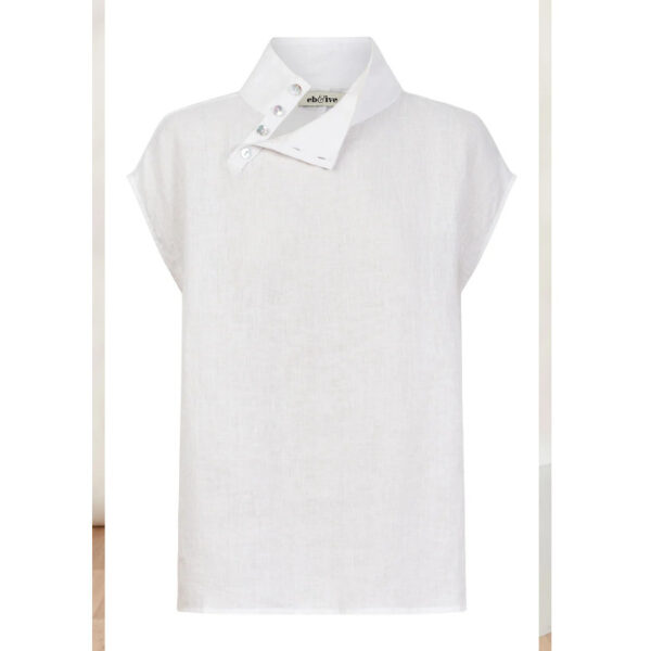 Halcyon button top white linen - EB & IVE - Image 3