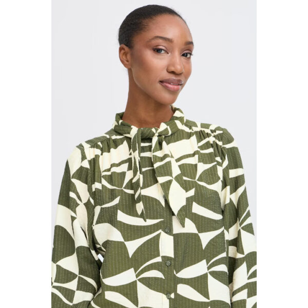Lisadora blouse wavy green graphic  - ICHI - Image 4