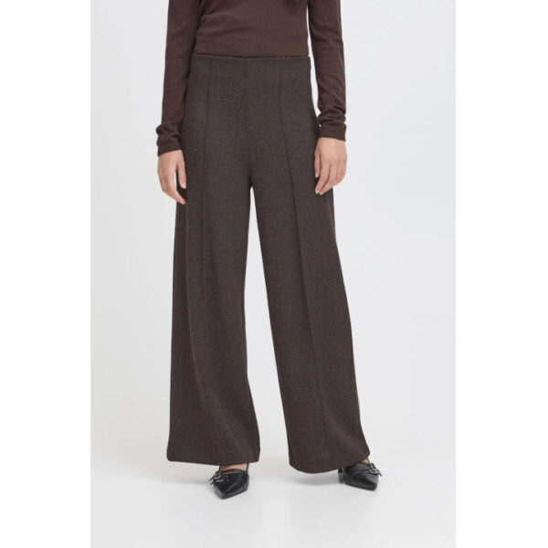 Kate jacquard trouser brown herringbone - ICHI - Image 2