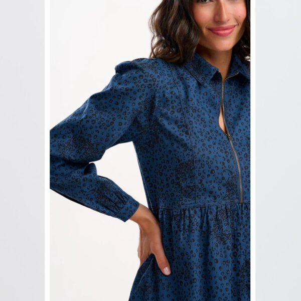 Karen smock dress blue hidden leopard - SUGARHILL BRIGHTON - Image 2
