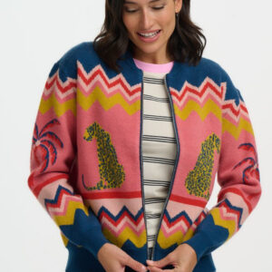 Solana Knitted Leopard Bomber - Sugarhill Brighton