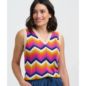 Rosy sunset knit vest - SUGARHILL BRIGHTON
